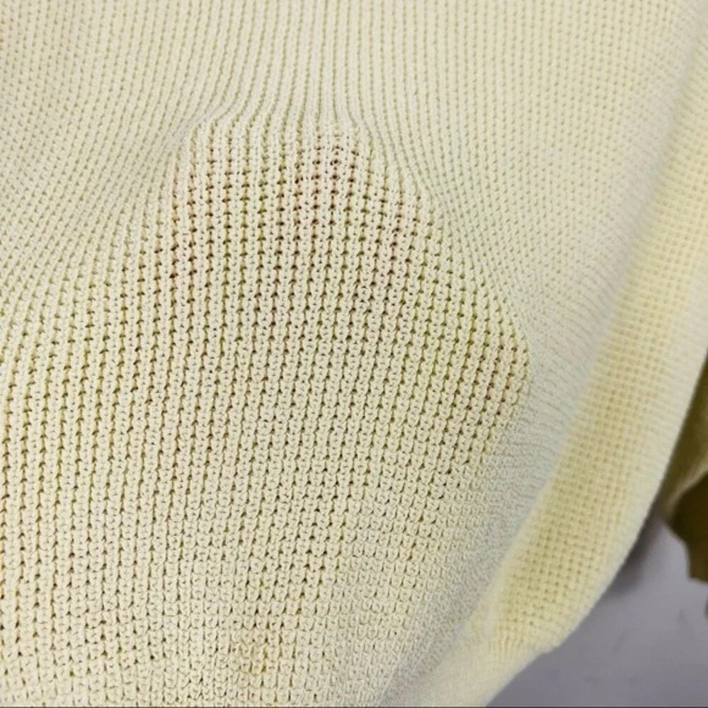ARITZIA Wilfred Livvie Yellow Crewneck Sweater XS Waffle Knit Drop Shoulder - Picture 10 of 10